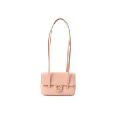 CHANEL SHINY CAVIAR MINI PREPPY COCO SHOULDER BAG LIGHT PINK AS5968 (17*12*4cm)